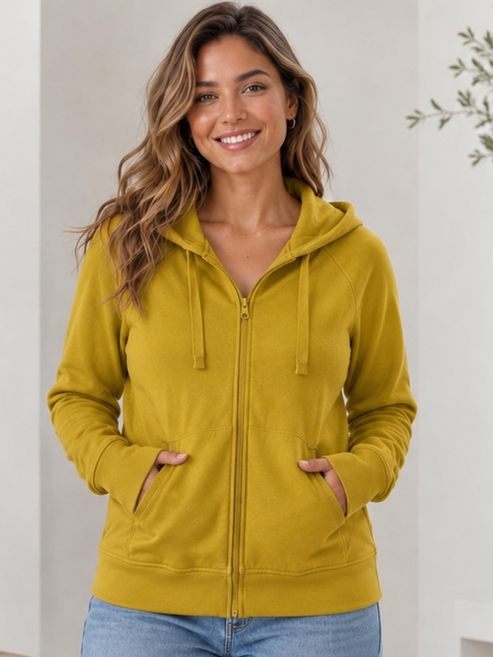 Athleta Triumph Full Zip Hoodie Sweatshirt Gold Yellow  1X